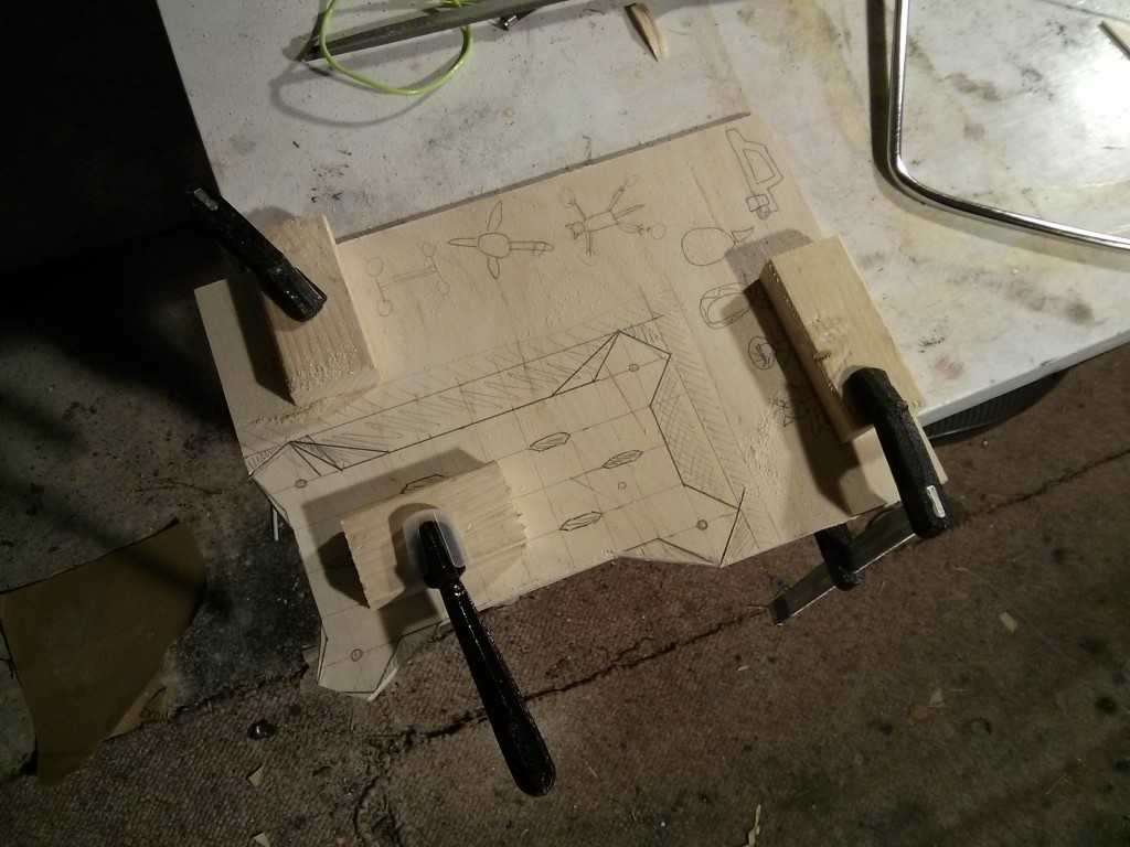 Cutting plywood for quadcopter frame