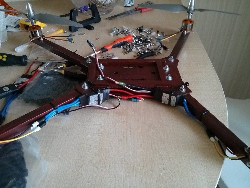 Wooded quadcopter almost done