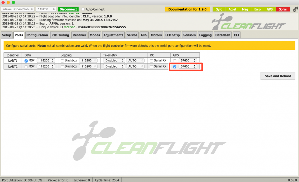 Flip32 Cleanflight GPS UART