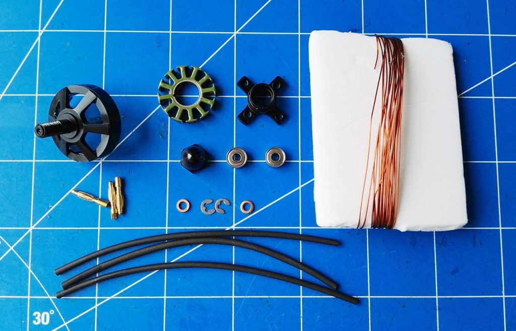DIY Assemble 2204 2-3S Brushless Motor 0.42*2.8 Copper Wire with Motor Cap Banana Plug