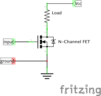 N-channel MOSFET as switch