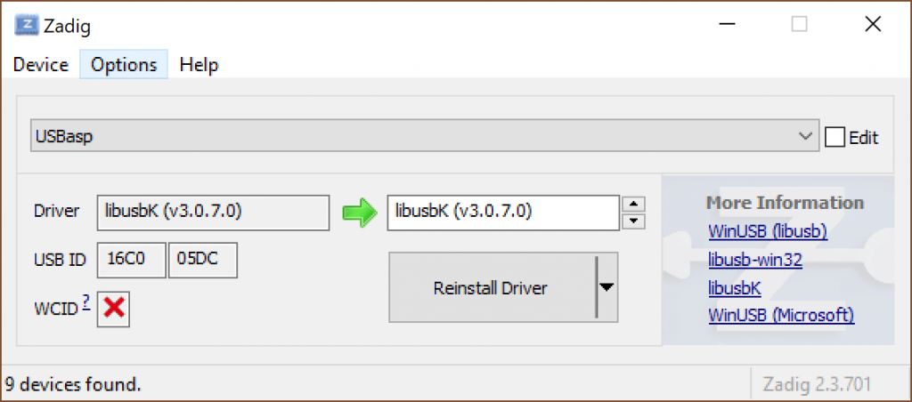 usbasp driver for Windows 10 64bit
