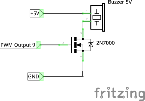 AnyFC F7 Buzzer driver with 2n7000 mosfet transistor