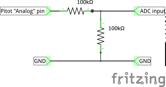 APM Pitot voltage divider