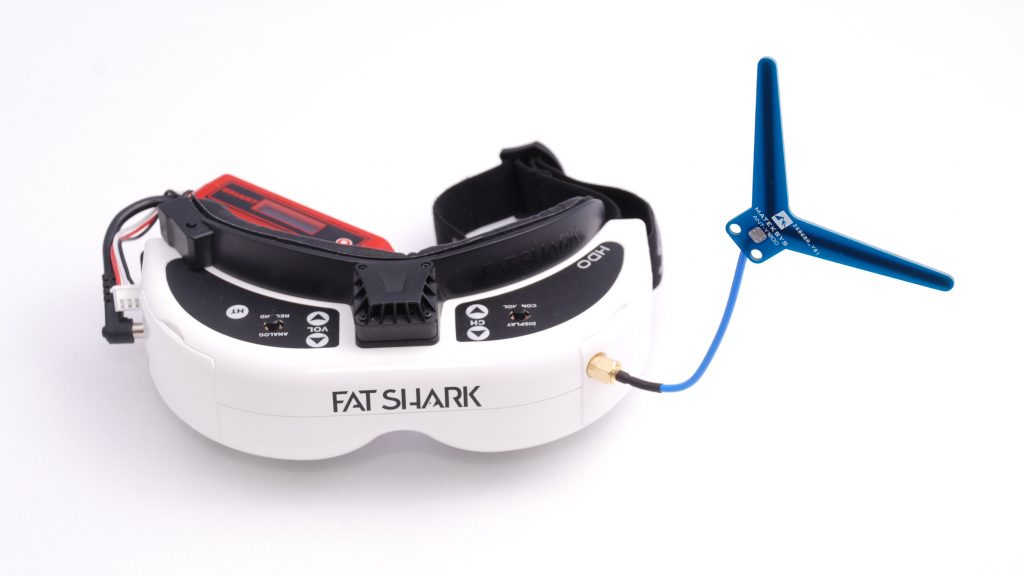 Matek VRX-1G3 connected to Fat Shark HDO FPV goggles