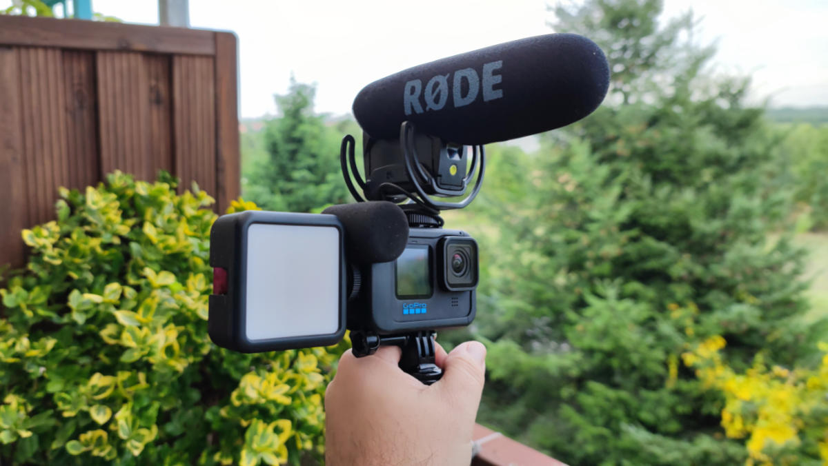 GoPro Hero 10 with Media Mod, RODE microphone and LED light